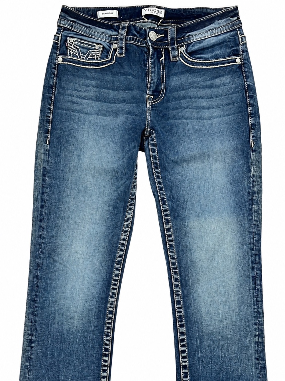 Vigoss Straight Leg Jeans Women’s Size 8 Dark Wash Stretch Y2K Like New!